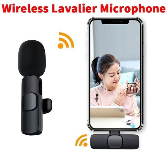 91340802MA8PFML34B Wireless Lavalier Microphone Portable Audio Video Recording Mic For IPhone Android Live Game Mobile Phone