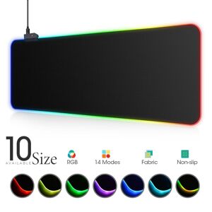 VOGROUND SPHY RGB Mousepad LED Light Keyboard Cover Desk-mat Colorful Surface Mouse Pad Waterproof Multi-size World Computer PC Gamer CS Dota LOL