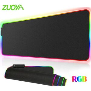 ZUOYA Keyboard Pad Luminous Anti-slip RGB Lighting Smooth Touch Waterproof Colorful Surface Mouse Pad Carpet Desk Mat