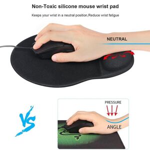 TOMTOP JMS Wrist Rest Mouse Pad Memory Foam Ergonomic Design Office Mouse Pad with Nonslip Wrist Support