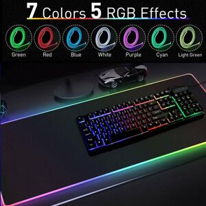 Trending 2 Large RGB Colorful LED Lighting Gaming Mouse Pad Mat 800*300mm for PC Laptop