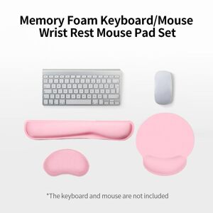 TOMTOP JMS Ergonomic Memory Foam Keyboard Wrist Rest Mouse Wrist Rest Mouse Pad Set with Lycra Fabric