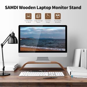 TOMTOP JMS SAMDI Wooden Stand Allinone Machine Monitor Laptop Holder Strong Bearing Capacity Stable Wooden Bracket Replacement for iMac