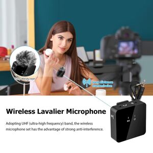 TOMTOP JMS Wireless Lavalier Microphone UHF Wireless Lavalier Mic Transmitters and Receiver with Clip
