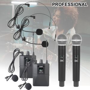 TOMTOP JMS Wireless Microphone Professional UHF Wireless Mic System Handheld Dual Microphone with Receiver