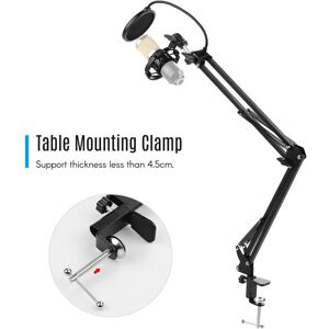 TOMTOP JMS Adjustable Foldable Microphone Stand Heaby Duty Metal Mic Arm Bracket with Shock Proof Holder