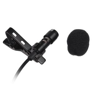 TOMTOP JMS Mini Tie Lapel Clip-on Wired Microphone Mic 3.5mm Plug for Smartphone PC Laptop Chatting Singing