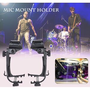 TOMTOP JMS 2pcs Clamp Clip On Drum Rim Microphone Mic Mount Holder Adjustable Shockproof