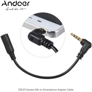 Andoer EY-S04 3.5mm 3 Pole TRS Female to 4 Pole TRRS Male Microphone Adapter Cable Audio Stereo Mic Converter for Smartphone