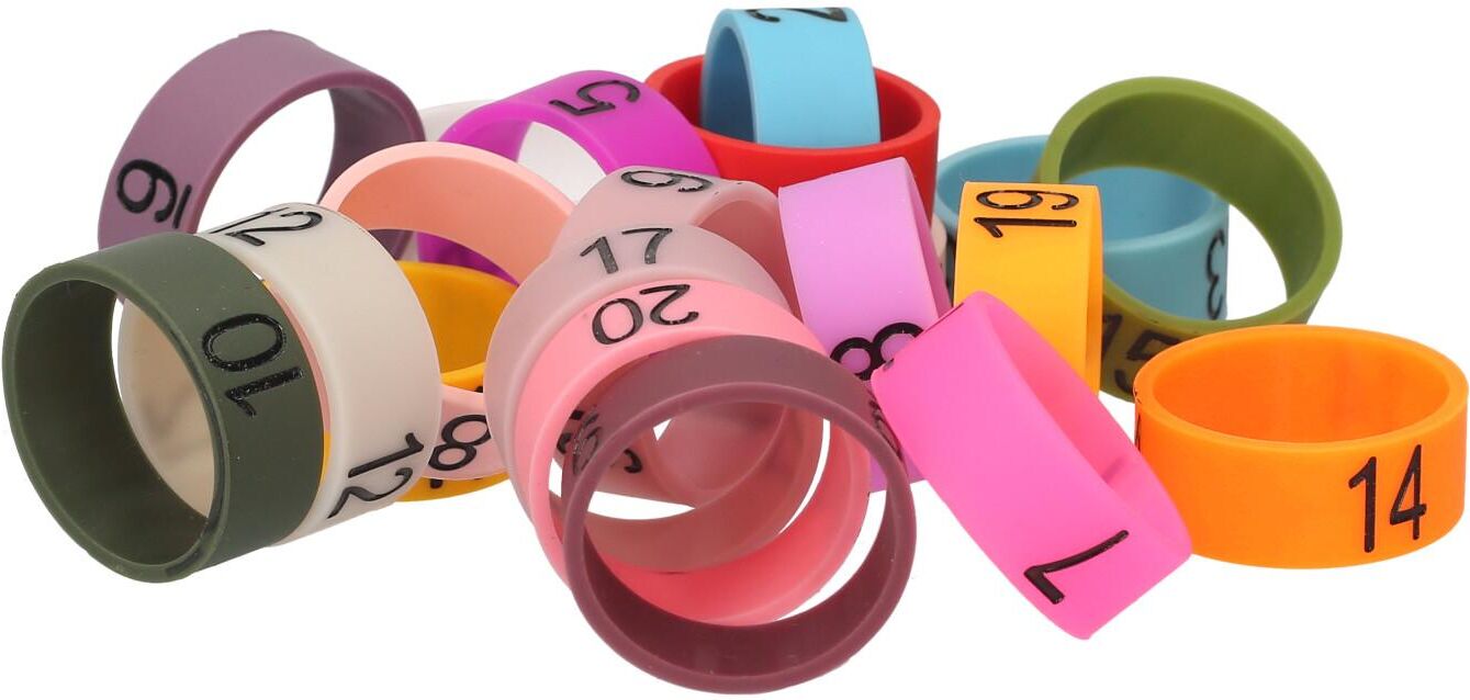 TOMTOP JMS 20 PCS Microphone Colored ID Rings Number 1 to 20 Multicolor Soft Silicone Ring for Distinguishing