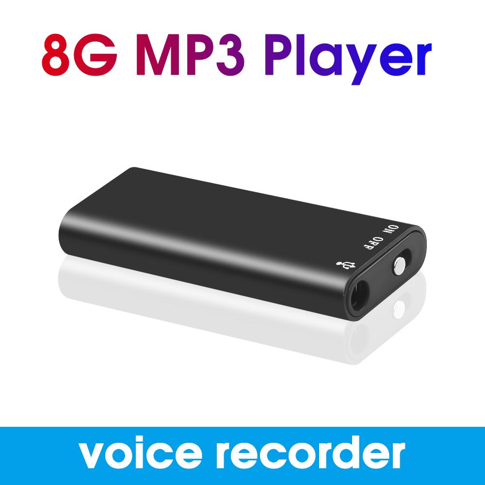 YJMP 8G/16G/32G Professional Mini Digital Audio Voice Recorder Mp3 Player 3 in 1 Voice Activated Memory Storage 192Kbps Recording WAV