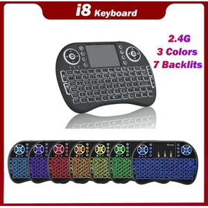 Top I8 Keyboard Wireless Mini Keyboard for Android TV Box 2.4G Air Mouse Remote Touchpad Digital Computer Keyboard Dry Battery Small Backlit Keyboard