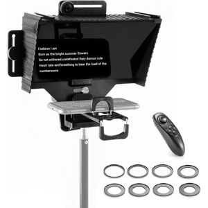 TOMTOP JMS Universal Teleprompter Portable Prompter with BT Remote Control Lens Adapter Ring Compatible with