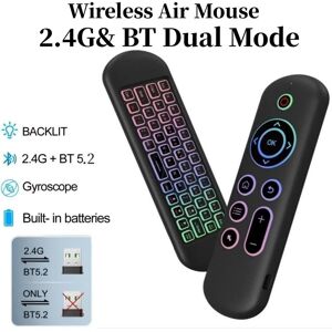 Meiteai-All 2.4Ghz Wireless Remote Control Keyboard Bluetooth 5.2 Air Mouse Gyroscope Voice Control 7 Color Backlight USB Receiver for Android TV Box Smart TV PC