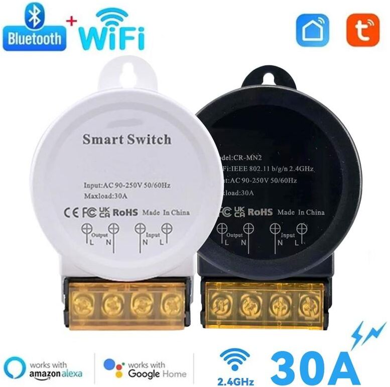 CHN Best Deals 30A Tuya Smart Switch DIY High Power Light Switch Tuya/Smartlife APP Remote Control Works With Alexa And Google Home