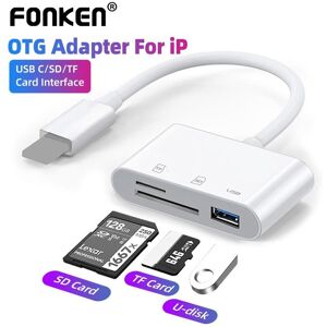 Fonken 3 in 1 Memory Card Adapter For Lightning To SD TF USB Card Reader OTG Data Converter For iPhone 13 Above Camera Card Readers