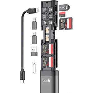 Avant Electronic BUDI Multifunctional 9-in-1 SD Card Reader Cable and USB 3.0 Type-C Phone and External Camera and Computer Adapter with OTG Sync Charging and 5Gbps