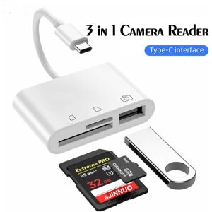 AOTOWIN Type C Adapter Card Reader TF/SD USB 3 in 1 Camera Memory CardReader