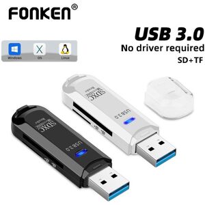 Fonken 2-in-1 Card Reader USB 3.0/USB 2.0 to SD TF Memory Card Adapter for PC Laptop Accessories