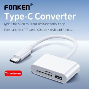 FONKEN 3 IN 1 Type C / Micro USB To SD Card Reader OTG USB Cable Micro SD/TF Card Reader U Disk Reader Adapter Data Transfer