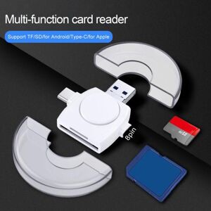 3C Accessories Exclusive Memory Card Reader Multifunctional Dual Card Slot ABS Micro/Type-C/USB/TF/OTG SD-Card Adapter for Android Phone