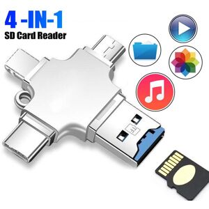 SMAEL 4 In 1 Card Reader USB 2.0 To Type C Micro TF Card Reader Micro to USB TF Adapter OTG USB A to USB C Connector for iPhone Samsung Xiaomi