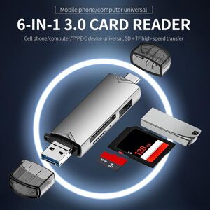 Happy family OTG Type C Micro Sd Card Reader Type C To Usb Otg Adapter 6 In 1 USB 3.0 TF Card USB Flash Drive Type C Card Reader