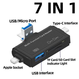 Happy family 7 In 1 Multifunctional Card Reader Type C Mobile Phone SD/TF USB Drive Converter Interface Expansion For Android Apple Laptops