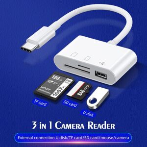 AOTOWIN 3 in 1 Card Reader Type C to USB SD Micro SD TF Card Reader for iPad Laptop Memory Card Adapter USB-C Card Reader