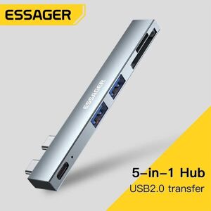 Essager Docking Station 5-in-1 Multifunctional Expander Hub High Speed with SD TF Reader Slot for MacBook Pro/Air