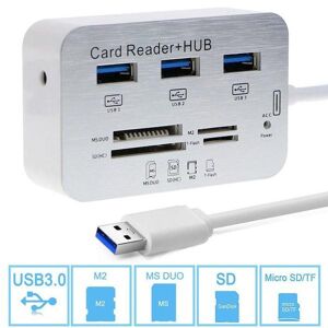 LI You Electronics 039 Multifunction MS/SD/M2/TF Memory Card Reader Combo High Speed 3 Port USB 3.0 HUB(Size:USB 3.0)