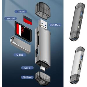 3C Accessories Exclusive TF Card Reader Dual Card Slot Design 6-in-1 Stable Performance 5Gbps High-speed Mobile Phone Universal OTG Card Reader Mobile Phone Accessories