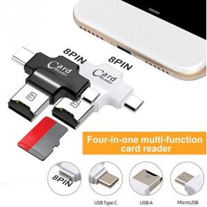 3C Accessories Exclusive Card Reader 4 in 1 High Speed Transmission Plug And Play Multifunctional Mirco/Type-C Smart USB Card Reader for iPhone for Android