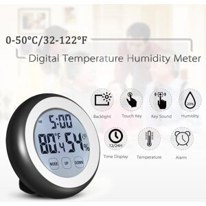 TOMTOP JMS Digital Thermometer Hygrometer Temperature Humidity Meter Alarm Clock Touch Key with Backlight