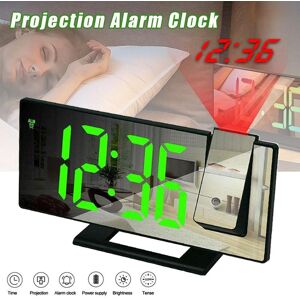 Happy family LED Digital Projection Alarm Clock Table Electronic Alarm Clock with Projection FM Radio Time Projector Bedroom Bedside Clock