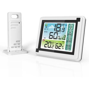 Kitchen Supplies 2 Color Touch Screen Wireless Thermometer Hygrometer Digital Weather Station A#S