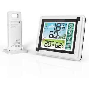 TOMTOP JMS Indoor Outdoor Wireless Thermohygrometer Temperature Humidity Monitoring Weather Clock Digital