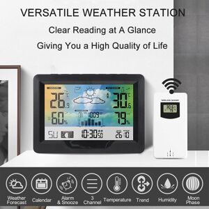 TOMTOP JMS Wireless Weather Station Indoor Outdoor Color Screen Weather Forecast Station with Outdoor Sensor