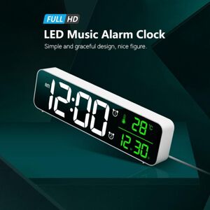 Yo Home LED Digital Alarm Clocks For Bedrooms Bedside With Snooze Digital Clock  With USB Charger Large White Digit Display Big Easy F