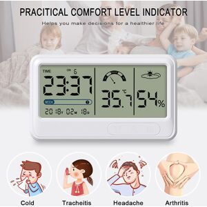 TOMTOP JMS Comfort Temperature and Humidity Clock Digital Hygrometer Indoor Thermometer Humidity Monitor