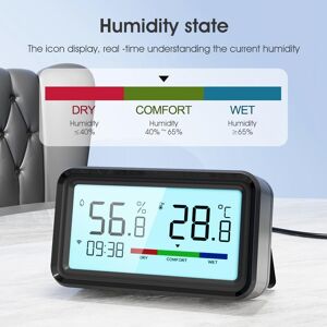 CHN Best Deals Tuya Smart WIFI Temperature And Humidity Sensor LCD Digital Hygrometer Smart Thermometer Home Clock Display