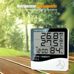 Fancy Boys HTC-2 LCD Home Weather Probe Electronic Clock Digital Thermometer Hygrometer