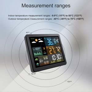 TOMTOP JMS FJ3566M Smart Weather Station with Clock Indoor and Outdoor Temperature & Humidity Meter