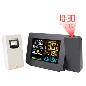 HOME LOVER Digital Alarm EU Humidity LED Table Clock Snooze Indoor Outdoor Weather Station With Time Projection Temperature