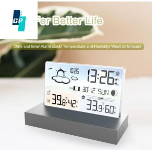 Global purchasing Digital Alarm Clock Temperature Humidity Weather Forecast Electronics Desktop Table Watch AA