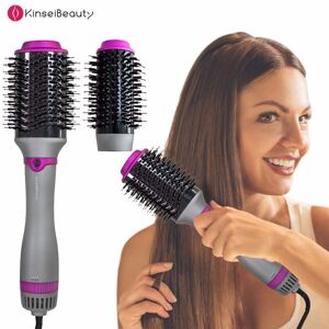 Kinsei Beauty 1200W Hair Dryer 2 in 1 Hot Air Brush One Step Styler Volumizer Hair Comb Roller Electric Ion Blow Dryer Brush Hair Straightener Curler