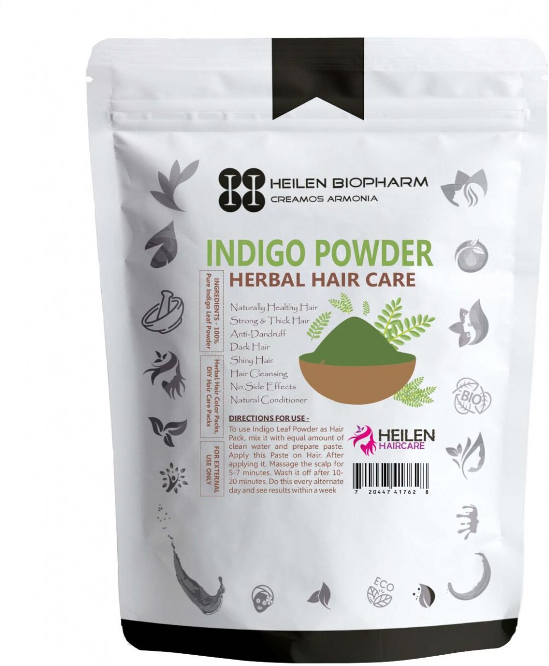 Cosmetic Powder Indigo: hair dye (100 g), Indigo Powder, Heilen Biopharm