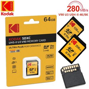 Kodak V90 Sd Card 128GB UHS II 8K Ultra HD Memory Card U3 SDXC TF Cards High Speed Micro Sd Up To 280MB/S for DSLR MILC Camera