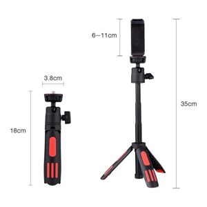 Andoer M12 Portable Mini Tripod 3 Sections Extendable with Rotatable Ball Head Phone Clip 1/4 Inch