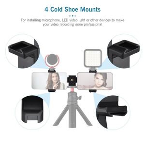 Andoer AD-04 Universal Phone Tripod Mount with Dual Phone Holders Vertical Horizontal Phone Clamp 4